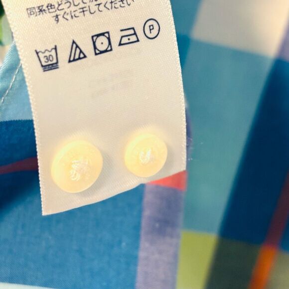 Chaps L No-Iron cotton plaid 3/4 sleeve paisley print cuffs button up shirt - Picture 12 of 13